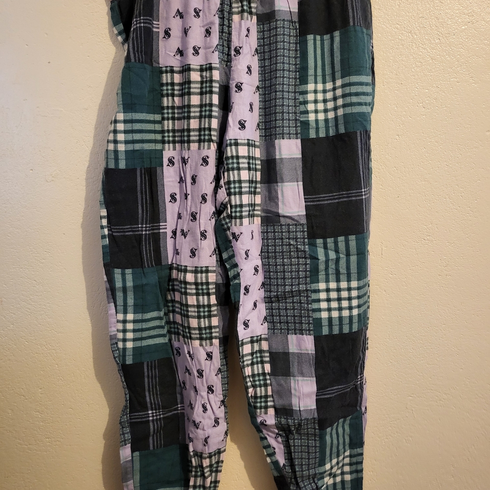 Victorias Secret Plaid Patchwork Pajama Pants in GreenPurpleBlue Size M